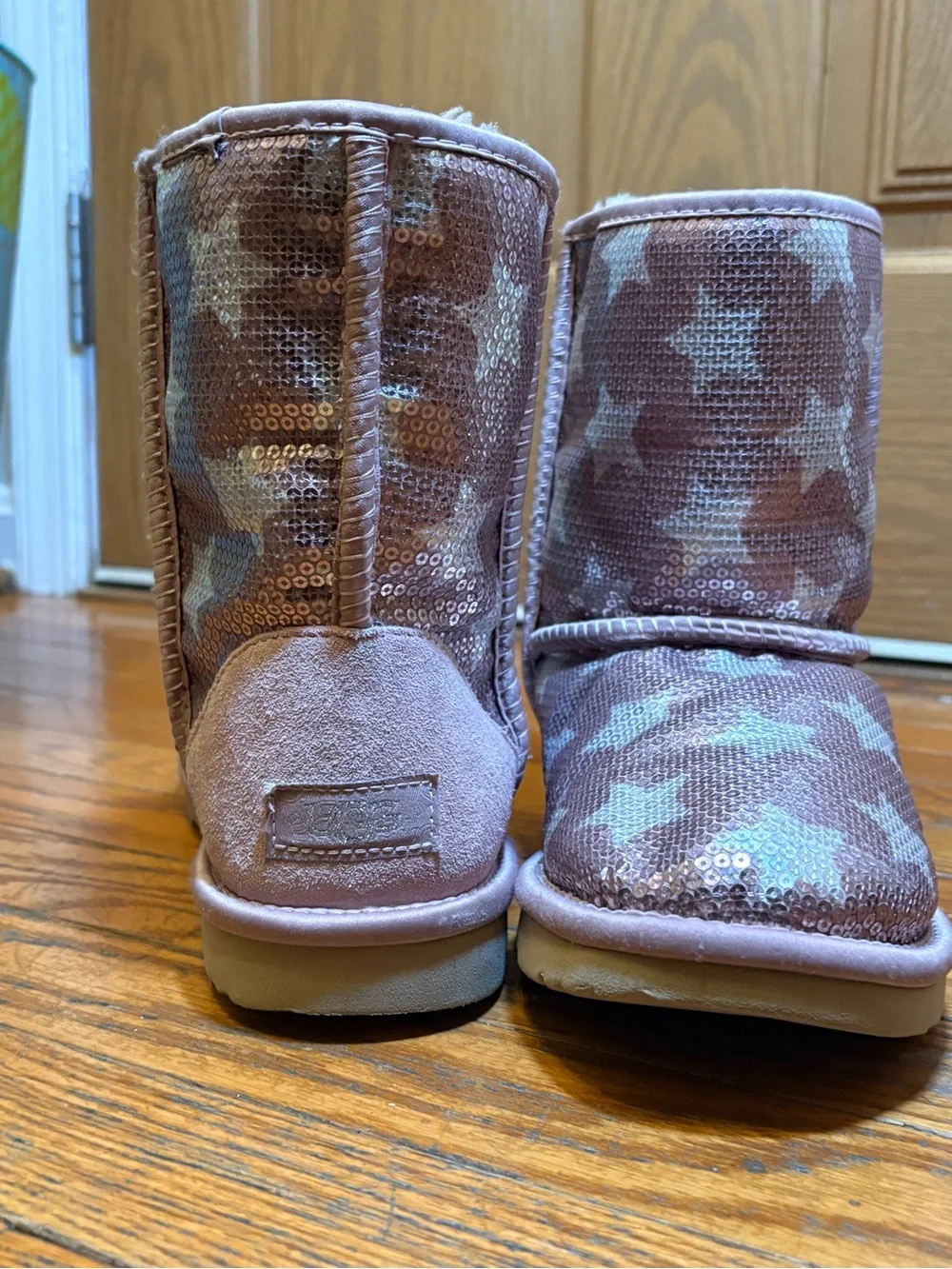 UGG Kids Pink Sequin Star Boots